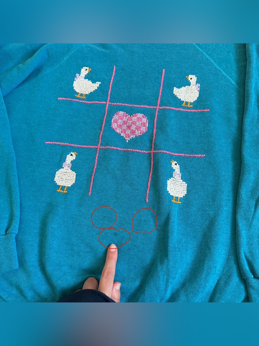 Vintage Cross Stitch Crewneck Sweatshirt Ducks Goose Novelty Grandma Sweater - Picture 11 of 12